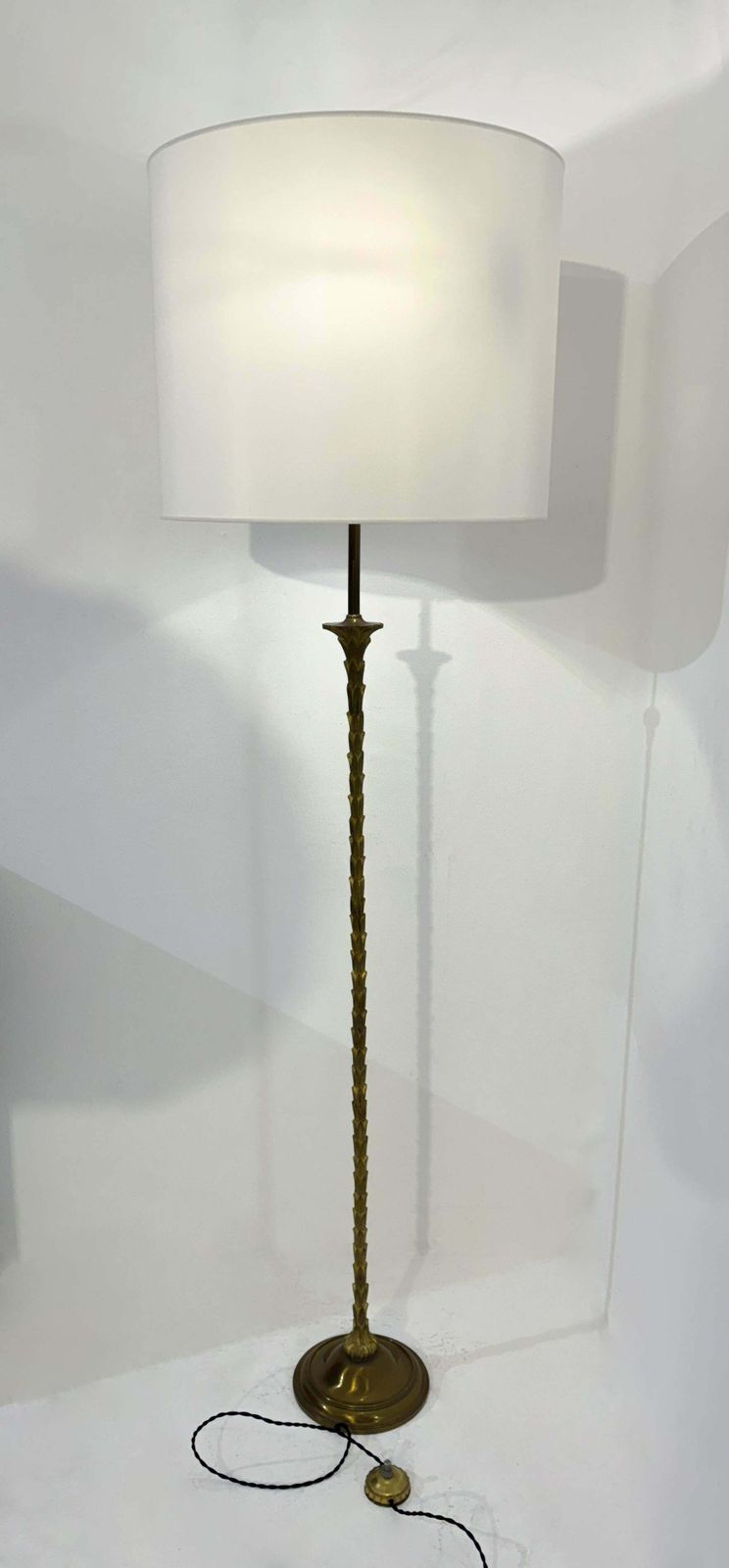 Mid Century Brass Floor Lamp By Maison Baguès, France, 1950s photo Lighting