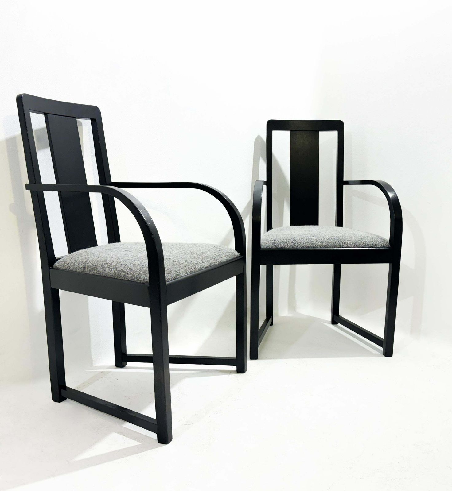 Pair Of Wood And Fabric Armchairs, 1920s photo Furniture