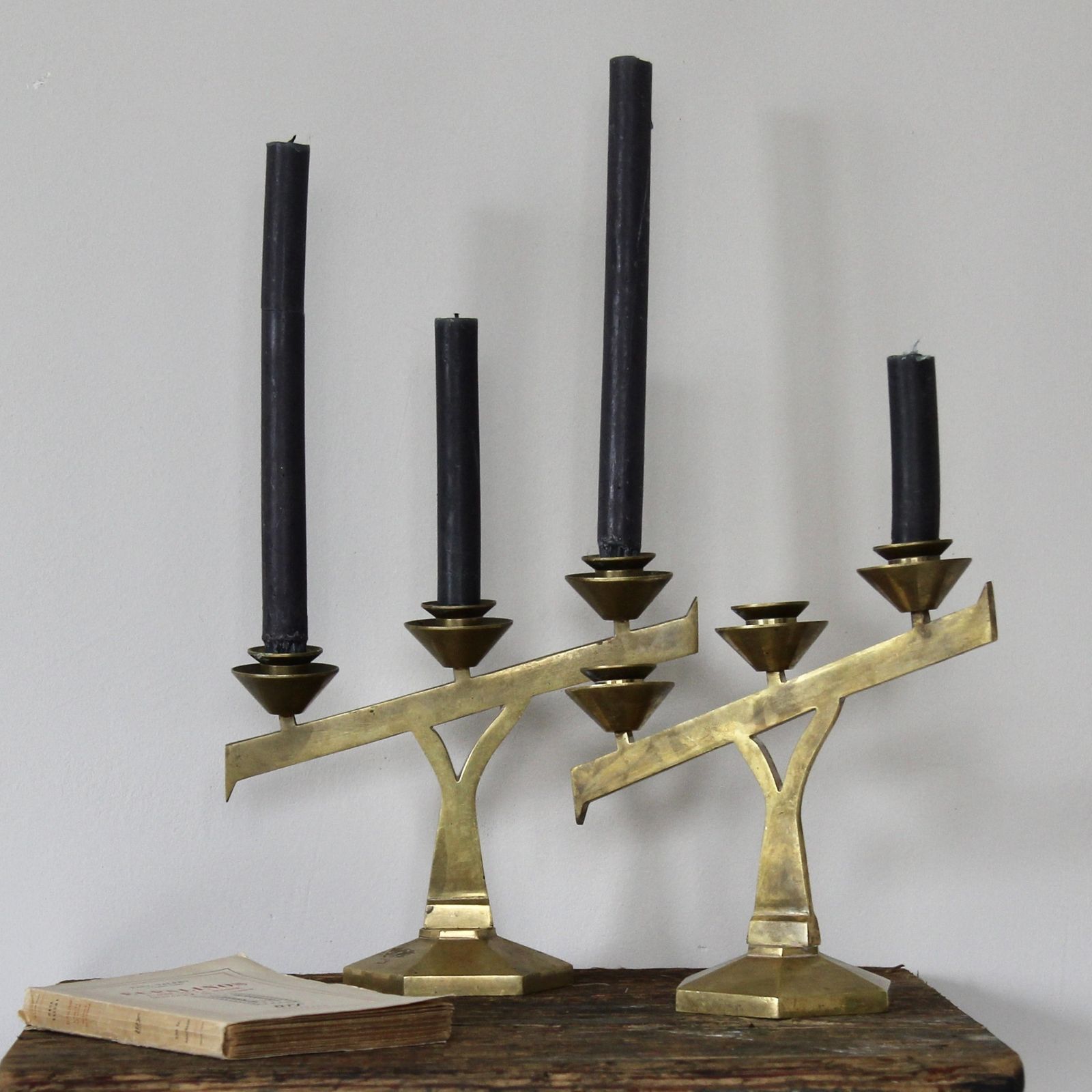 Beautiful 1930s French Pair Of Art Deco Candlesticks