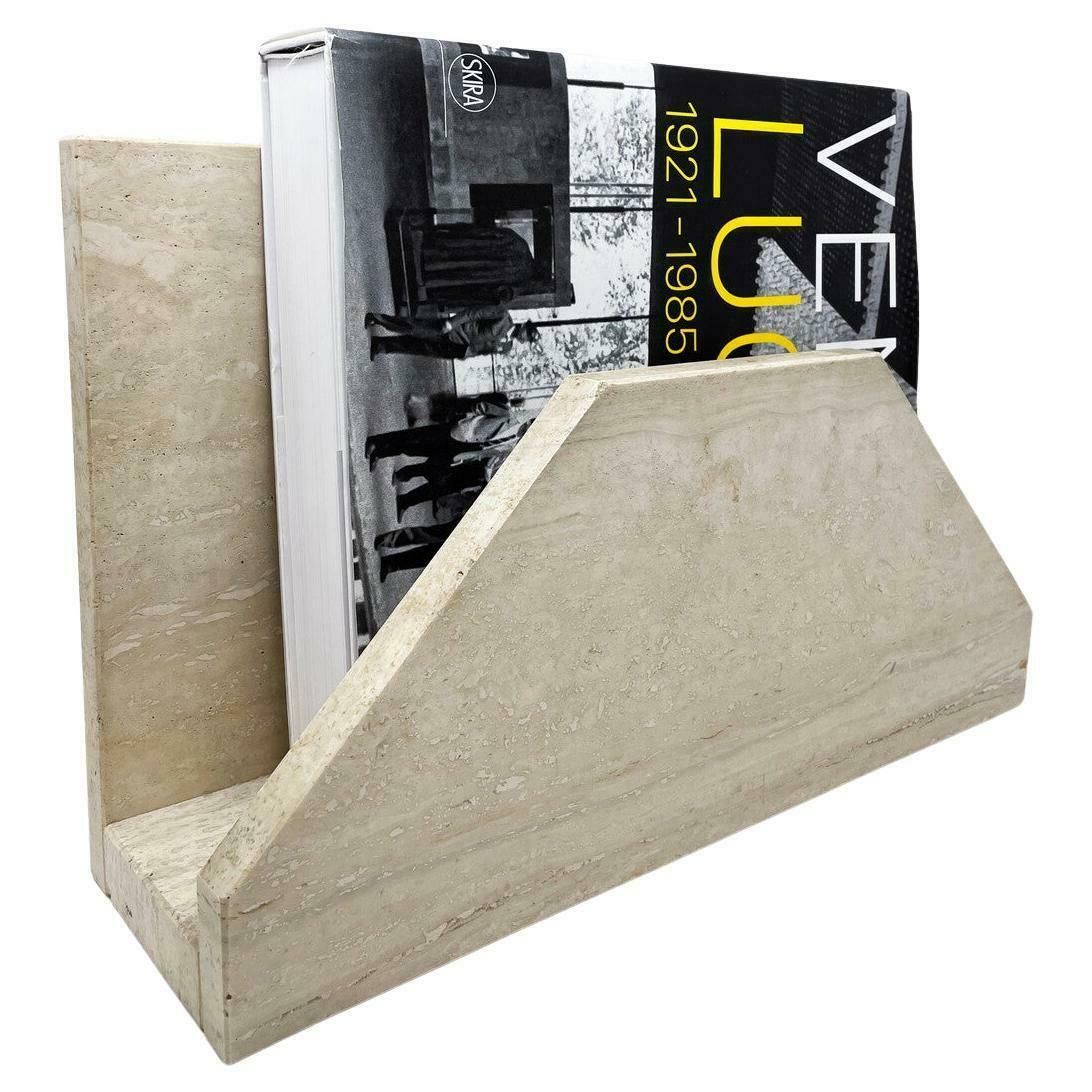 Mid Century Travertine Magazine Rack, 1970s