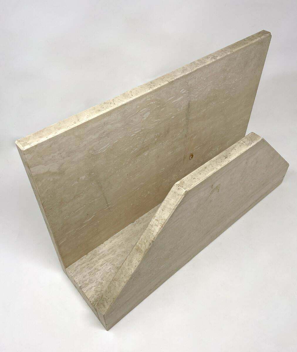 Mid Century Travertine Magazine Rack, 1970s photo for sale