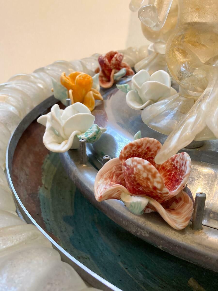 Murano Glass Fountain With A Central Vase Encircled By 4 Mermaids, 1950s photo vinterior