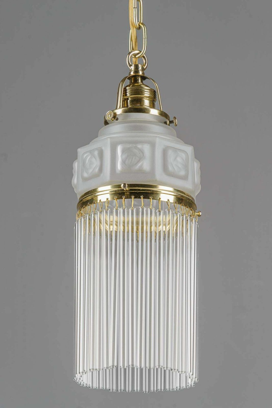 Art Deco Pendant Around 1920s With Frosted Glass Shade Vienna 1920s photo furniture