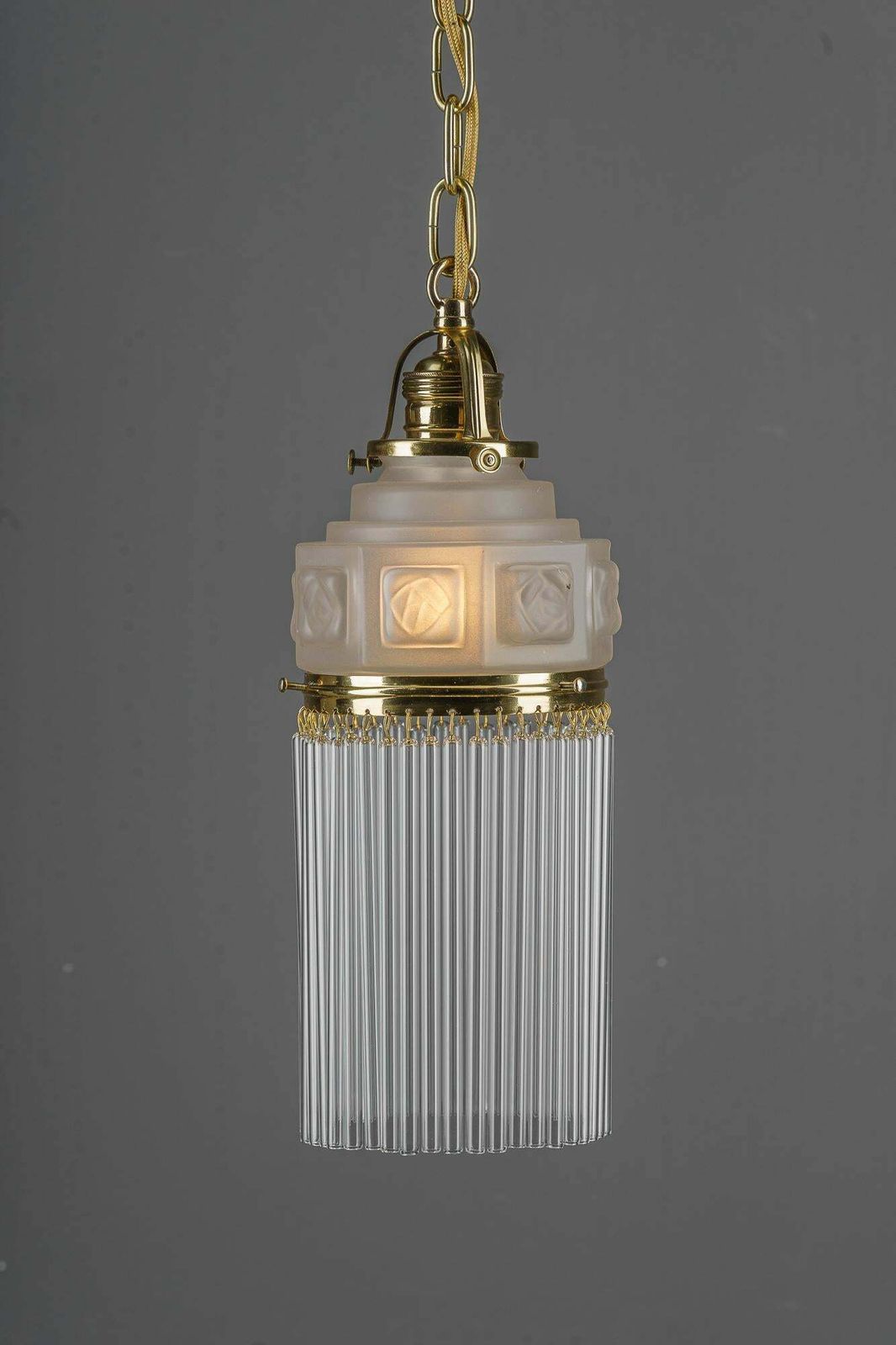 Art Deco Pendant Around 1920s With Frosted Glass Shade Vienna 1920s photo buy