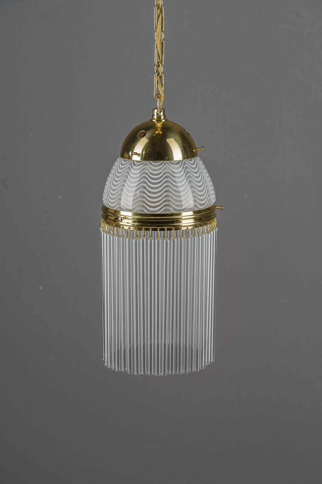 Art Deco Pendant Around 1920s With Opaline Glass Shade Vienna 1920s photo Lighting