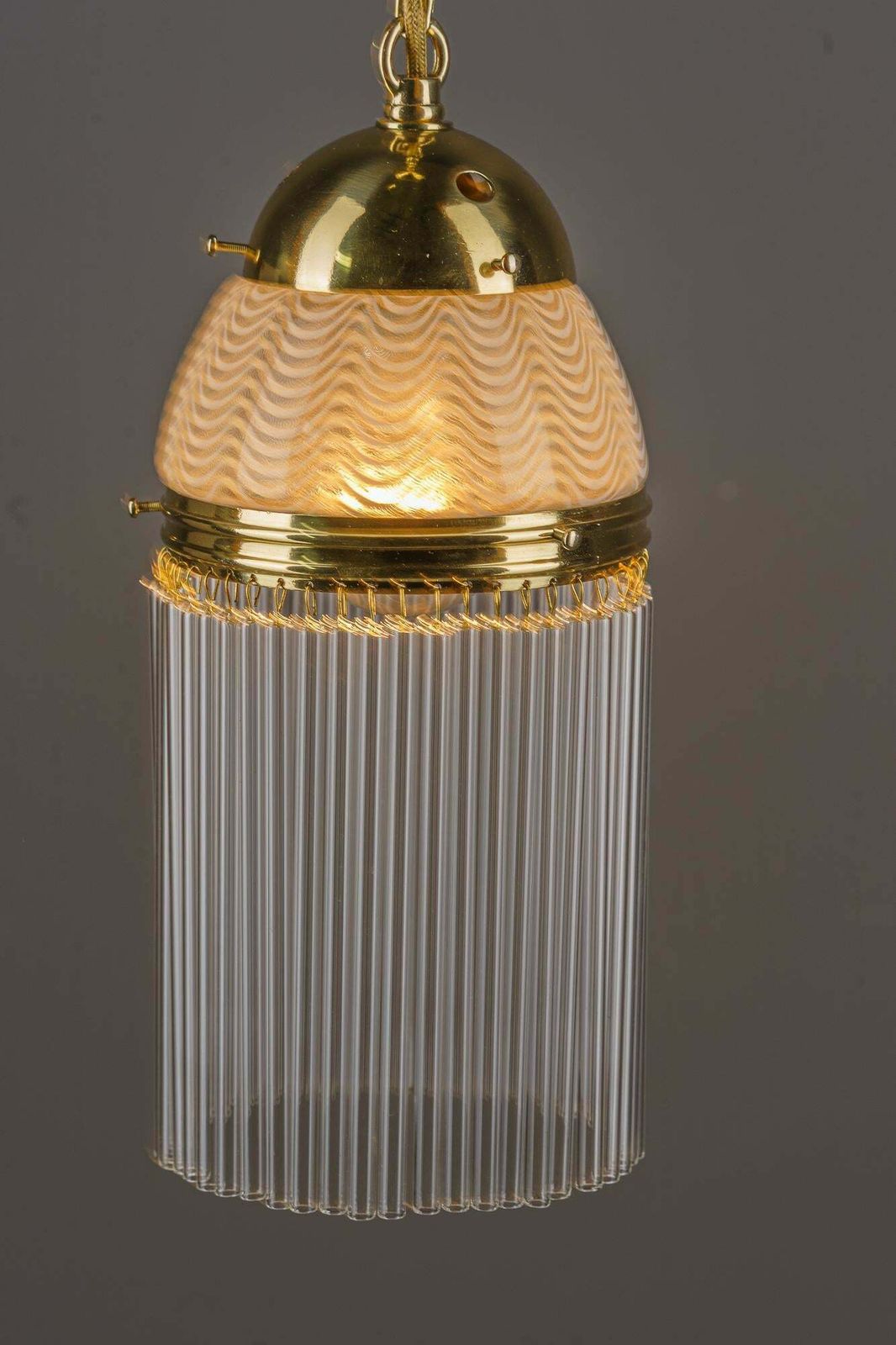 Art Deco Pendant Around 1920s With Opaline Glass Shade Vienna 1920s photo vintage