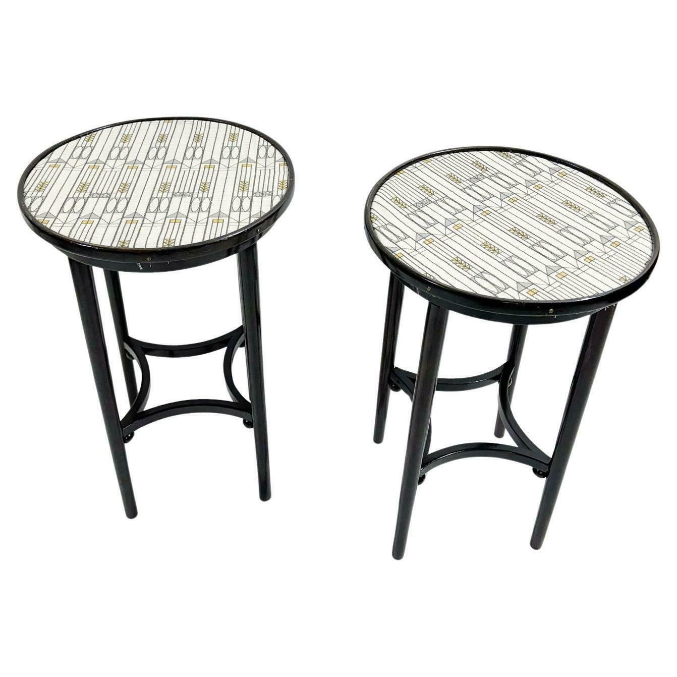 Pair Of Gueridons Thonet In The Style Of Josef Hoffmann