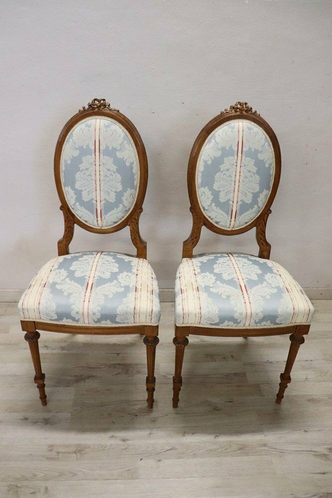 Early 20th Century Carved Beech Wood Chairs, Set Of 2 photo for sale