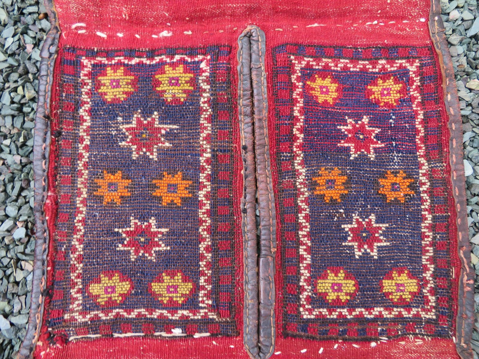photo vintage Complete Set Of Superb Antique Yuruk Nomadic Saddlebags (Heybe). Eastern Anatolia,Late 19th Century.