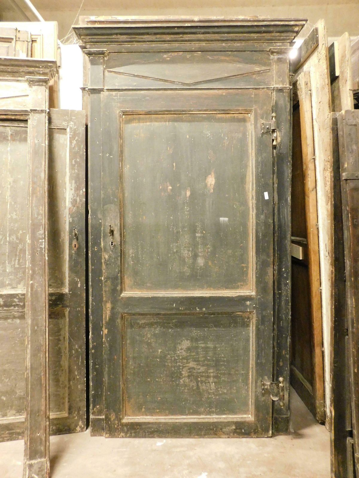 4 Antique Lacquered Doors, First Patina And Original Frame, Italy photo buy