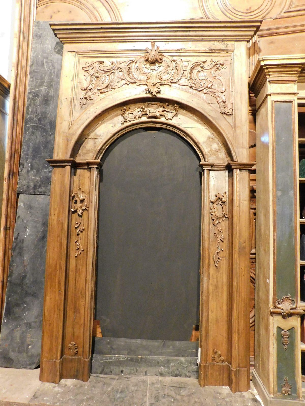 Huge Amazing Richly Carved Wooden Portal Frame, Italy photo 17425.0