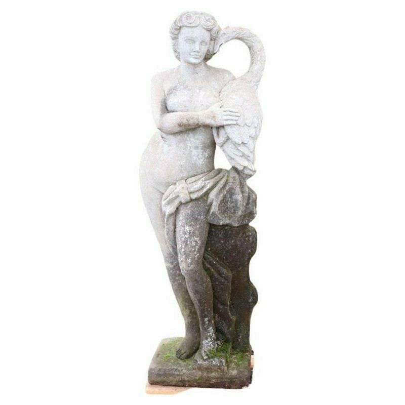 Early 20th Century Leda And The Swan Garden Statue