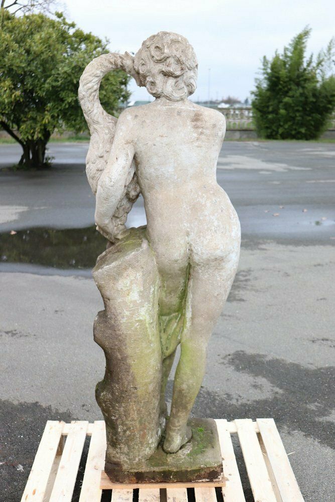 photo for sale Early 20th Century Leda And The Swan Garden Statue