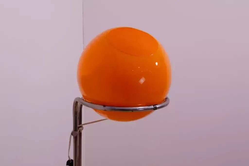 Atomic Age Orange Glass Floor Lamp By Tibor Hazi Hungary 1973 photo 901.0