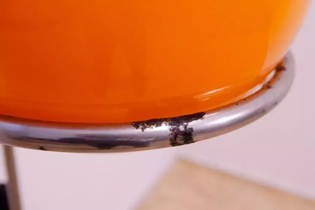 photo vinterior Atomic Age Orange Glass Floor Lamp By Tibor Hazi Hungary 1973