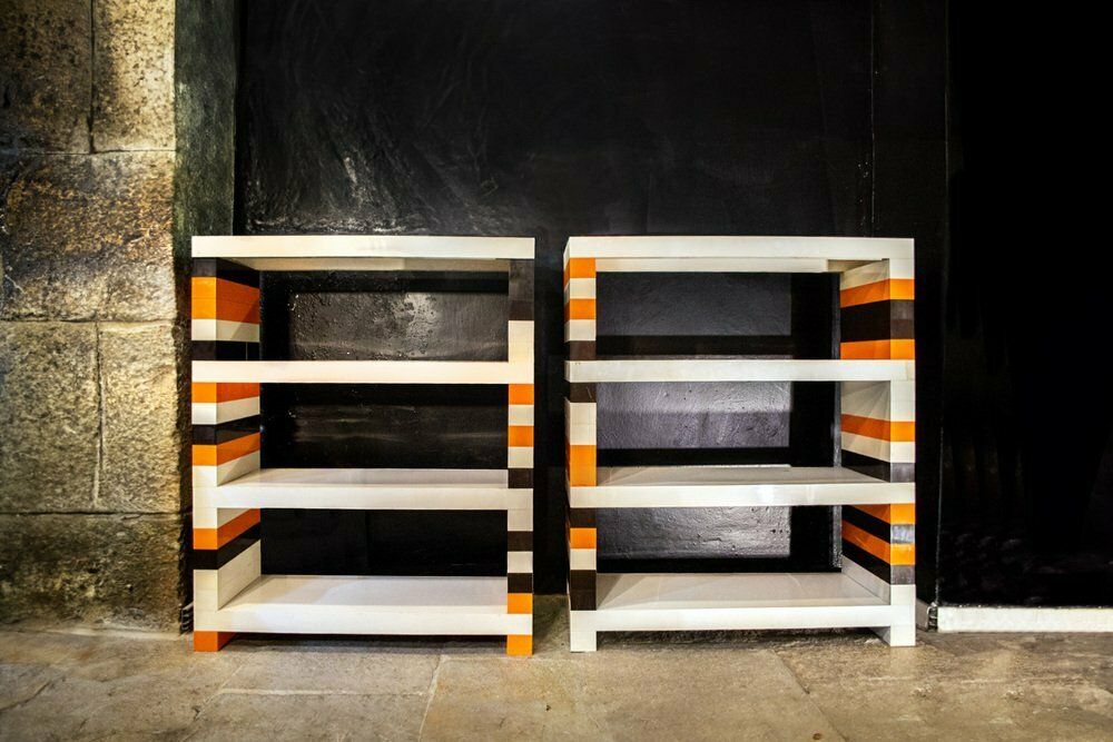 Brick System Bookcases By De Pas, Durbino And Lomazzi For Collections Lonato Padova Italia 1970, Set Of 2