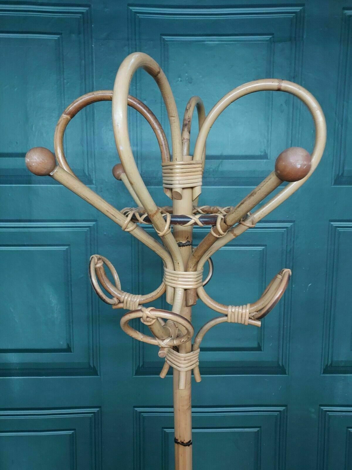 Furniture Vintage  Bamboo Coat Stand 1960's photo