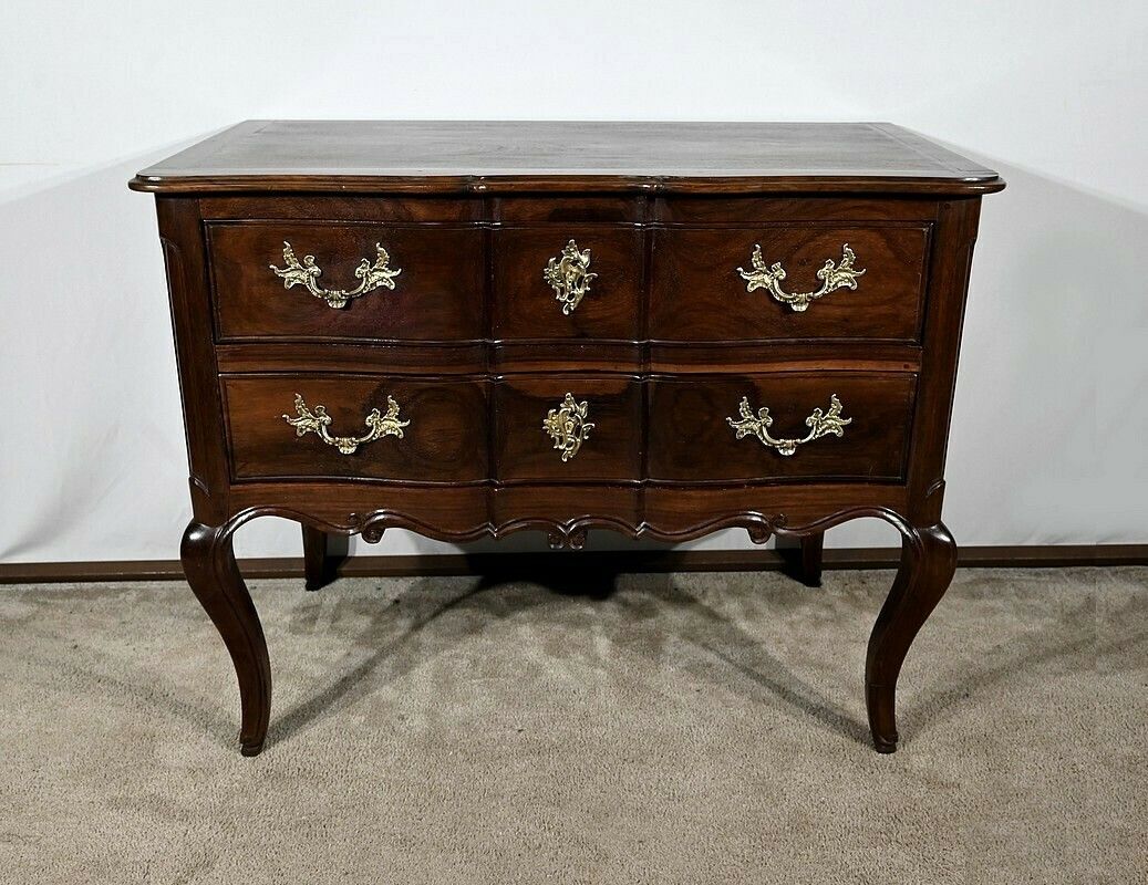 Sauteuse Commode In Amaranth And Mahogany, Louis XV – 18th Century