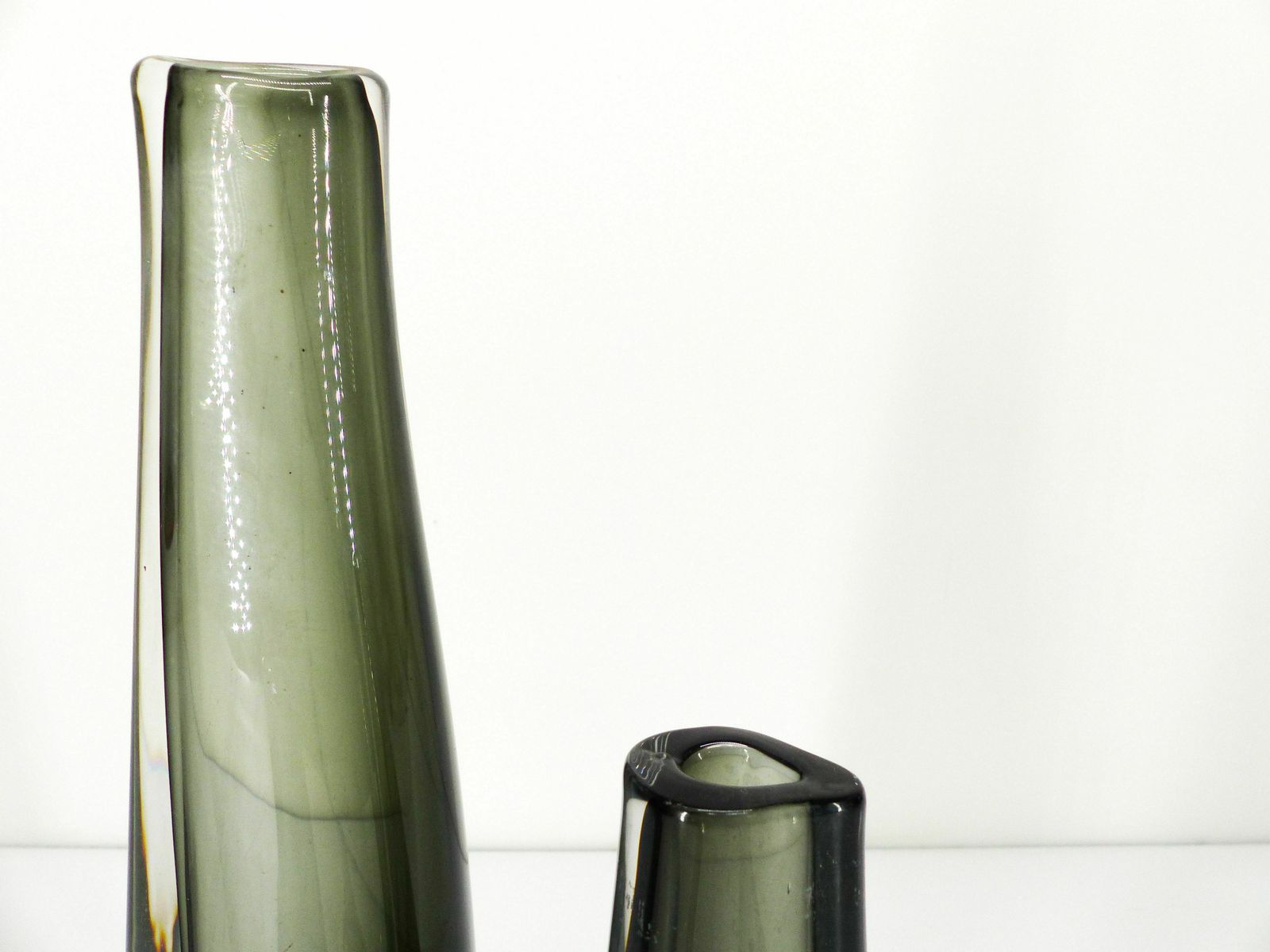 Collection Of 5 Scandinavian Sommerso Glass Vases Nils Landberg For Orrefors photo buy