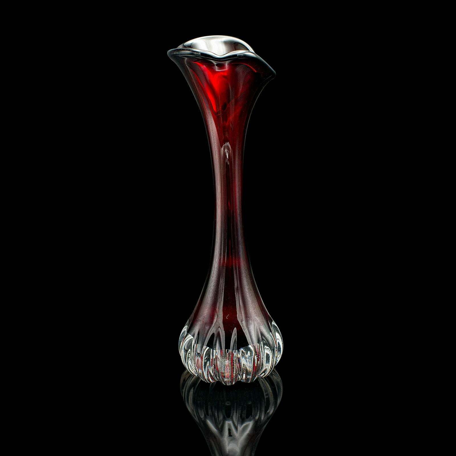 Vintage Art Vase, Swedish, Glass Stem Sleeve, Aseda Glasbruk, Mid Century, 1960 photo for sale