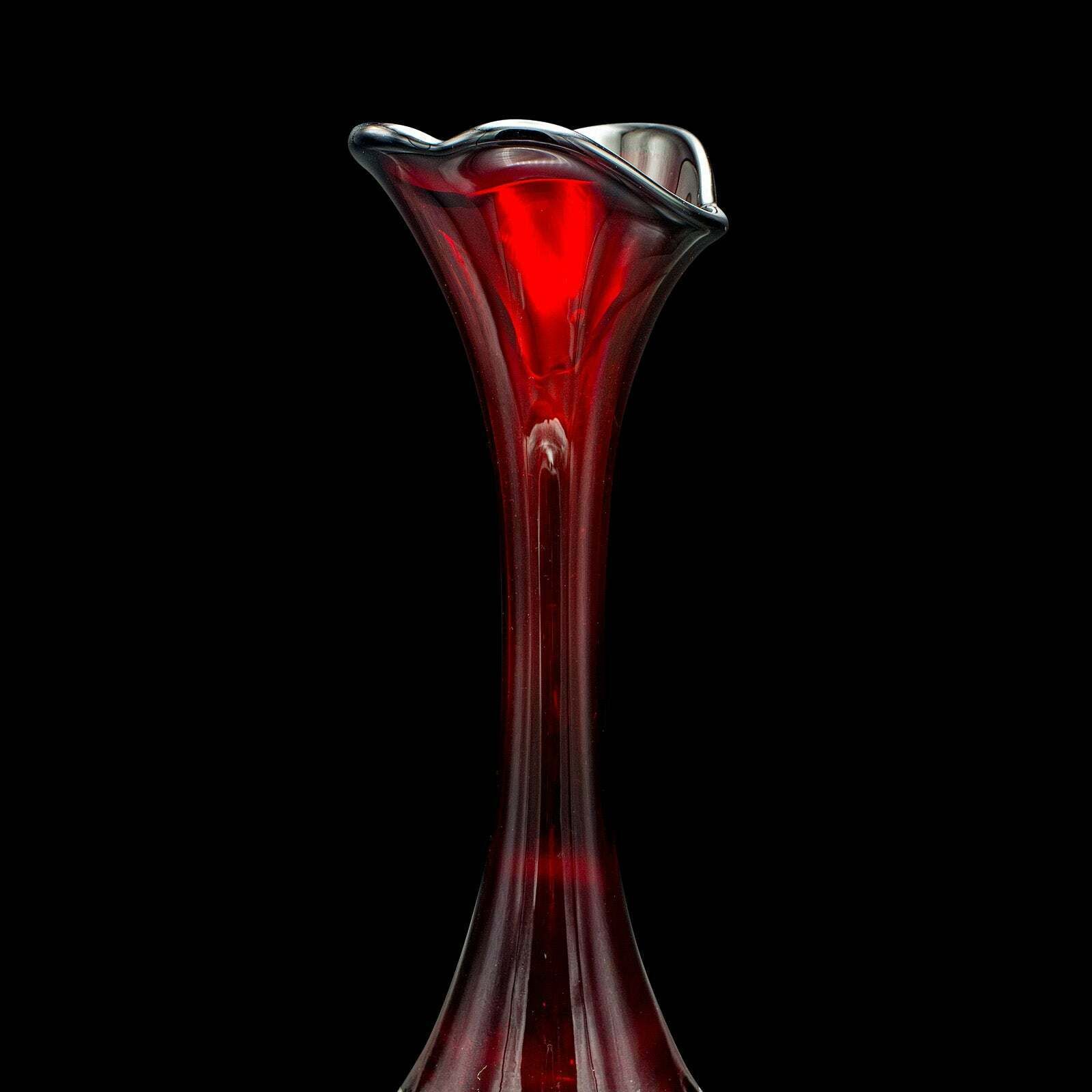 Vintage Art Vase, Swedish, Glass Stem Sleeve, Aseda Glasbruk, Mid Century, 1960 photo buy