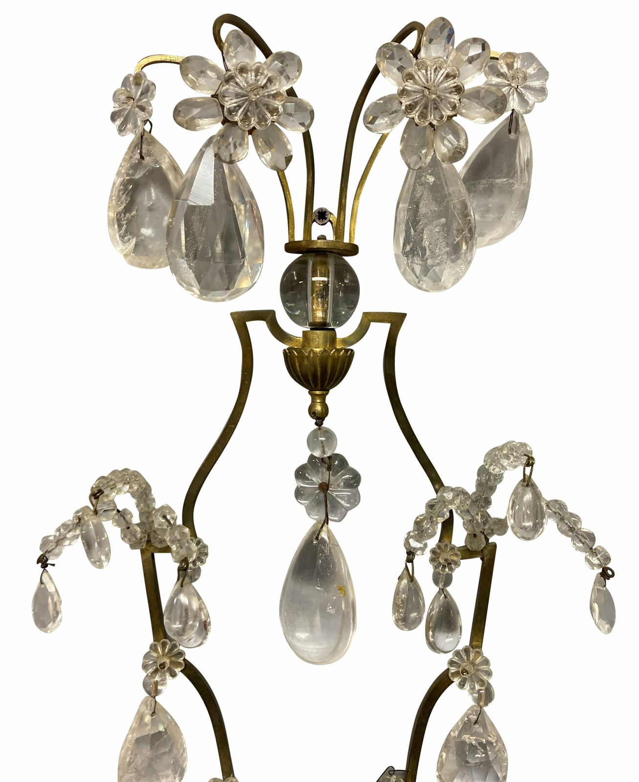 A Fine Pair Of French Rock Crystal Wall Sconces photo vinterior