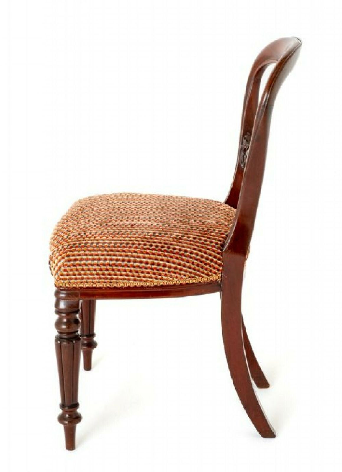 Set Victorian Balloon Back Dining Chairs Mahogany 1850 photo vinterior