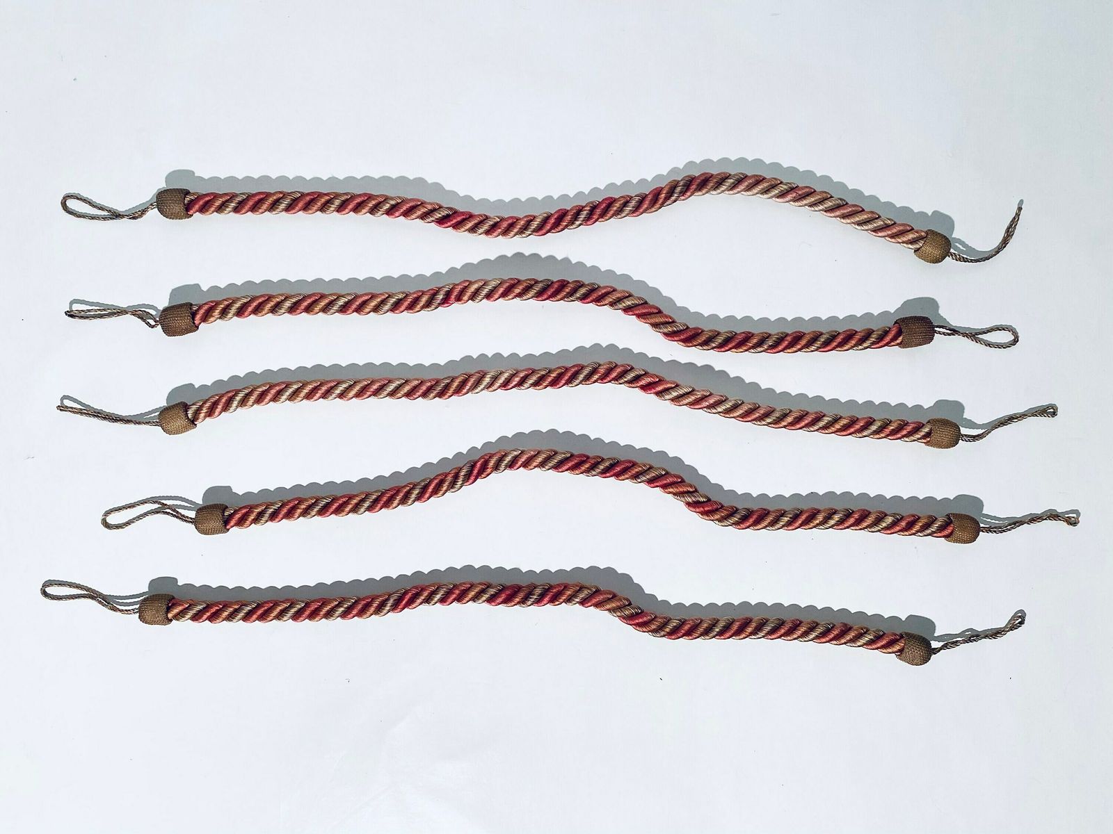 Four Vintage Curtain Ties / Rosé An Gold / Classic Living Room Design France photo furniture