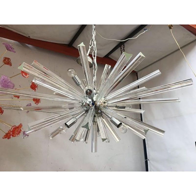 Murano Glass Oval Murano Glass Triedro Sputnik Chandelier photo furniture