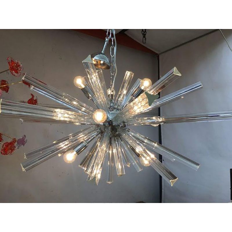 photo furniture Murano Glass Oval Murano Glass Triedro Sputnik Chandelier
