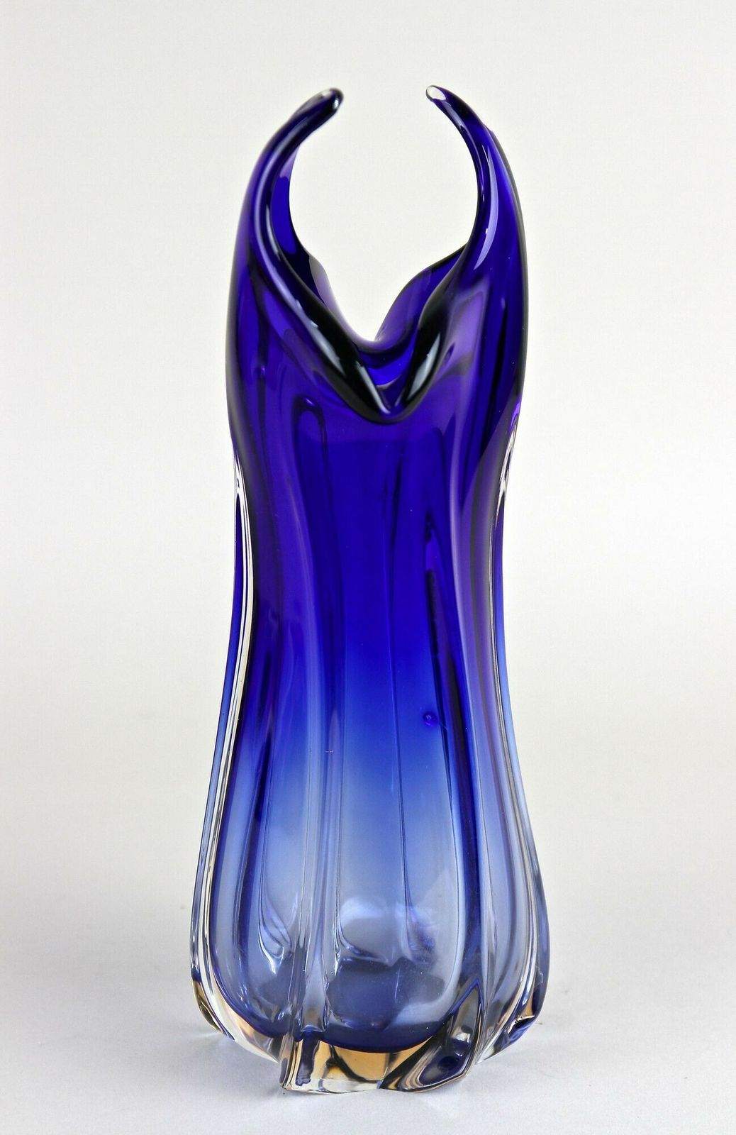 Contemporary Dark Blue Murano Glass Vase, Italy Circa 1970 photo Home Decor