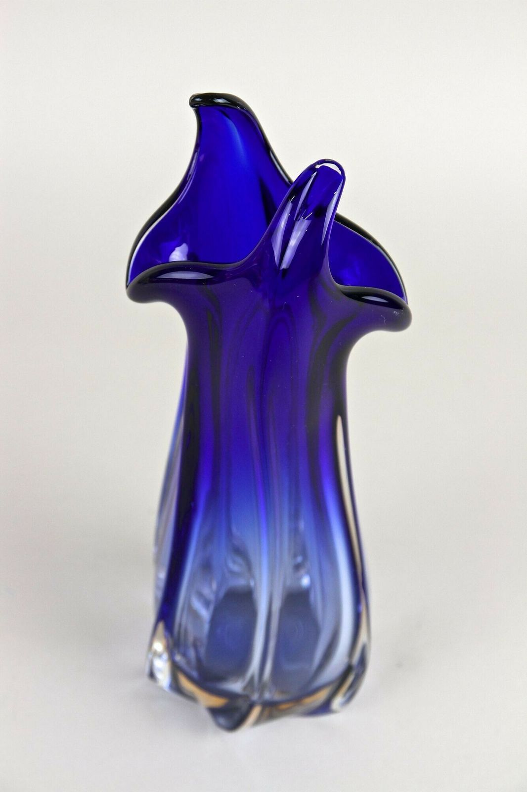 photo buy Contemporary Dark Blue Murano Glass Vase, Italy Circa 1970