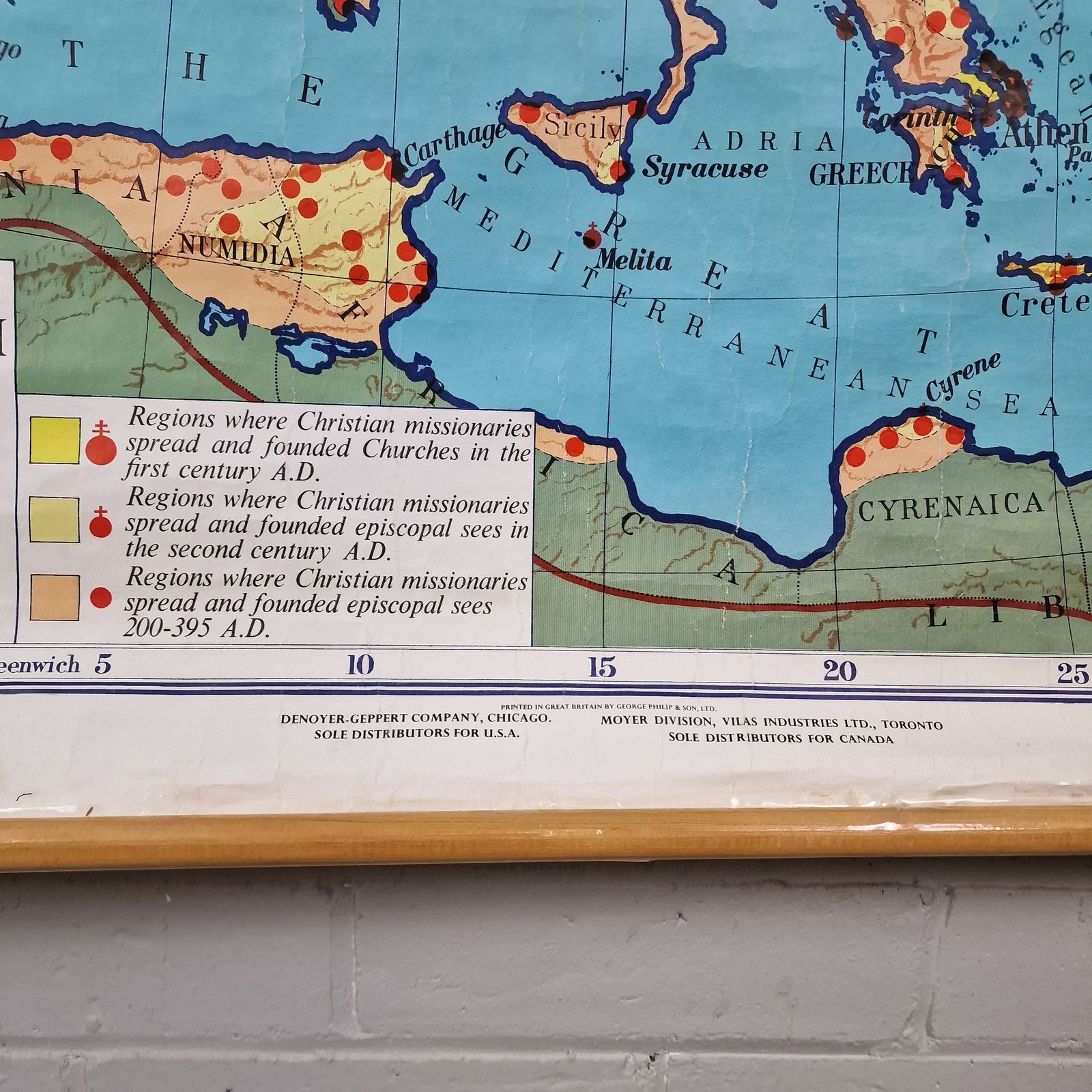 Vintage Philips Educational Map 'The Journeys Of St Paul' photo 75.0