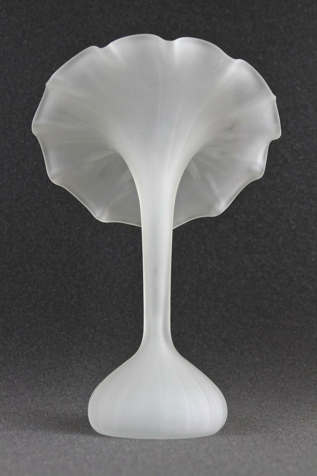 Mid Century Jack In The Pulpit Glass Vase, France Circa 1960 photo vintage