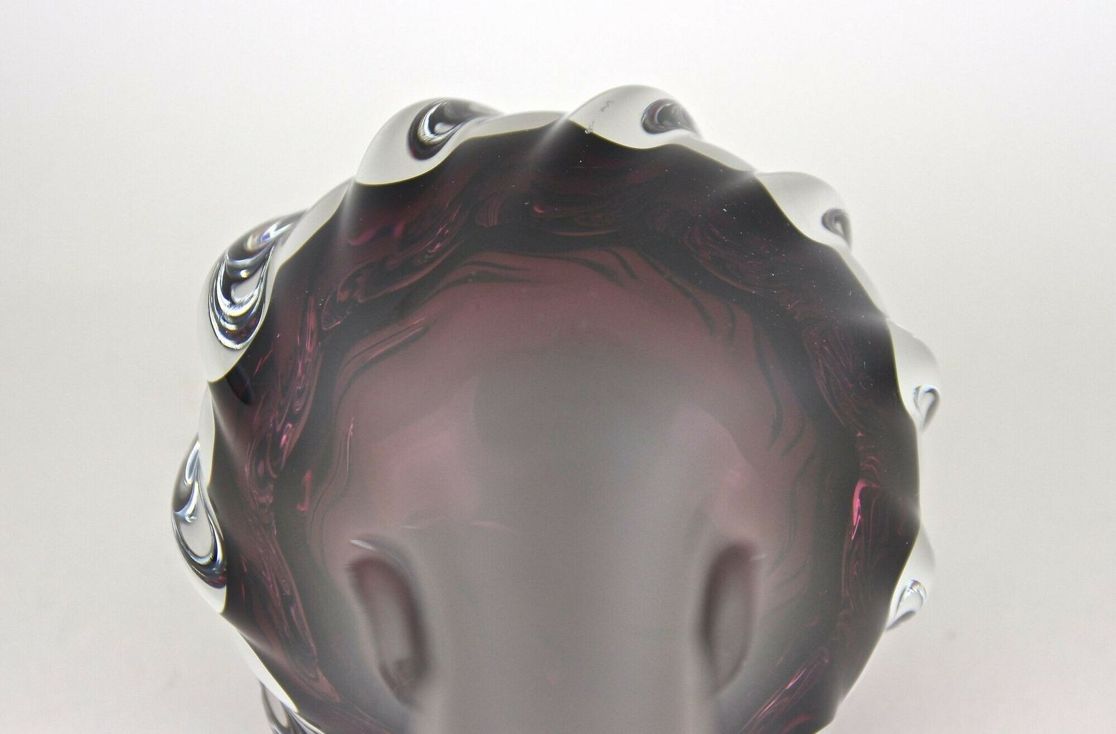 photo buy Bordeaux Red Murano Glass Long Neck Vase, 20th Century, Italy Circa 1970
