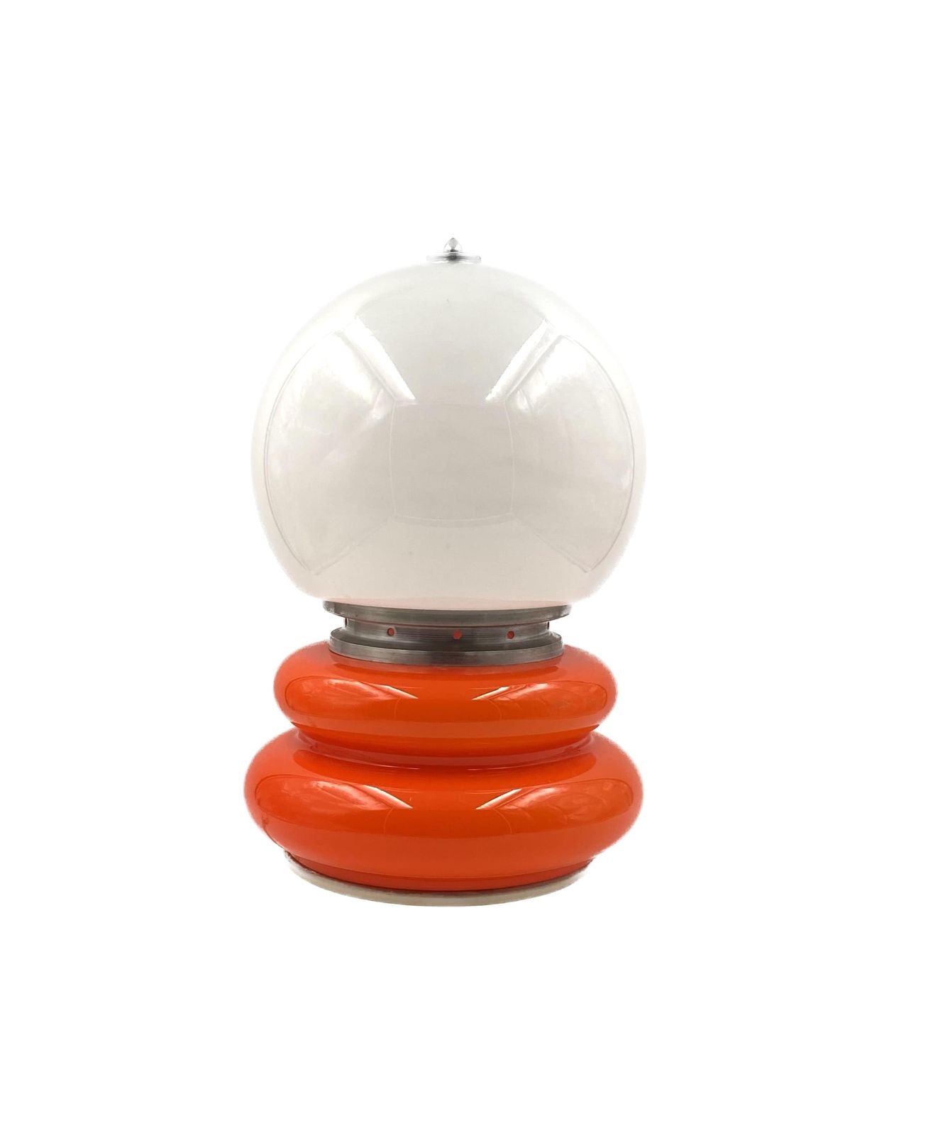 photo furniture Carlo Nason, Space Age Orange Murano Glass Table Lamp, Av Mazzega, 1970s
