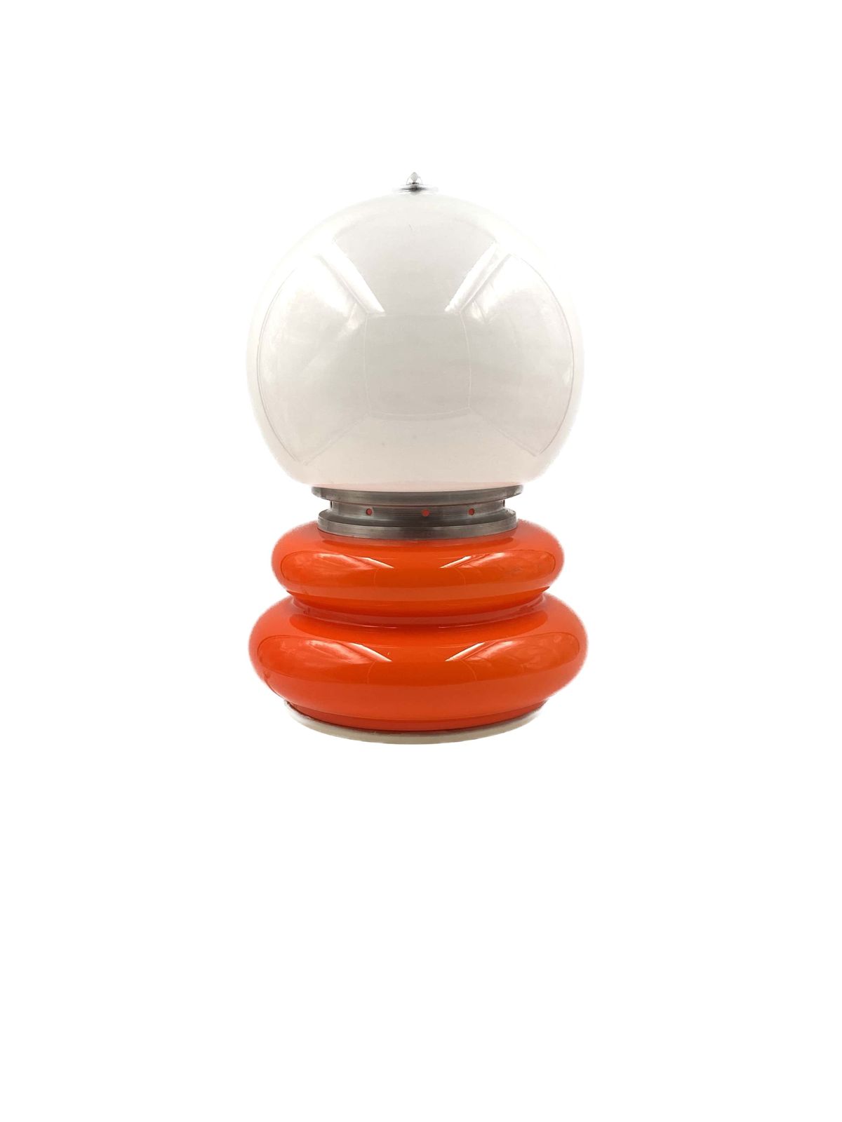 Lighting Carlo Nason, Space Age Orange Murano Glass Table Lamp, Av Mazzega, 1970s photo