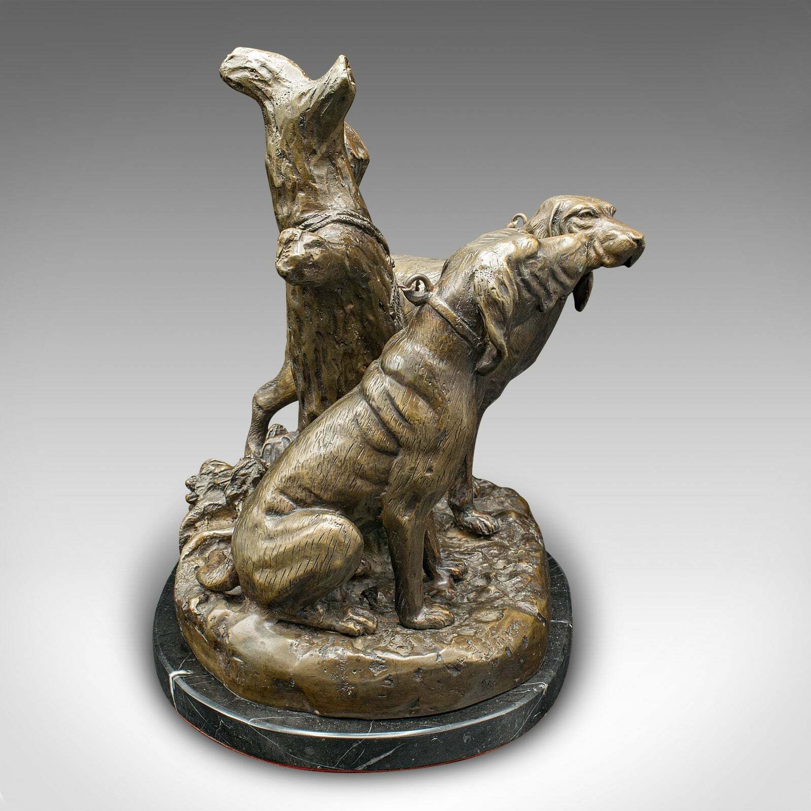 Vintage Bloodhound Ornament, American, Bronze, Marble, Dog Sculpture, Circa 1950 photo Art