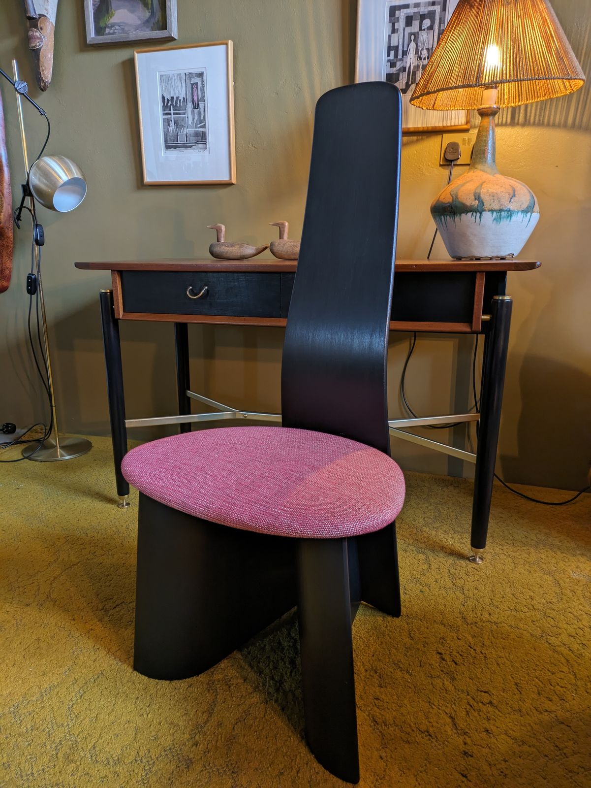 G Plan New Seasons Chair   Model 4582   Black Ash   New Upholstery   Retro Furniture