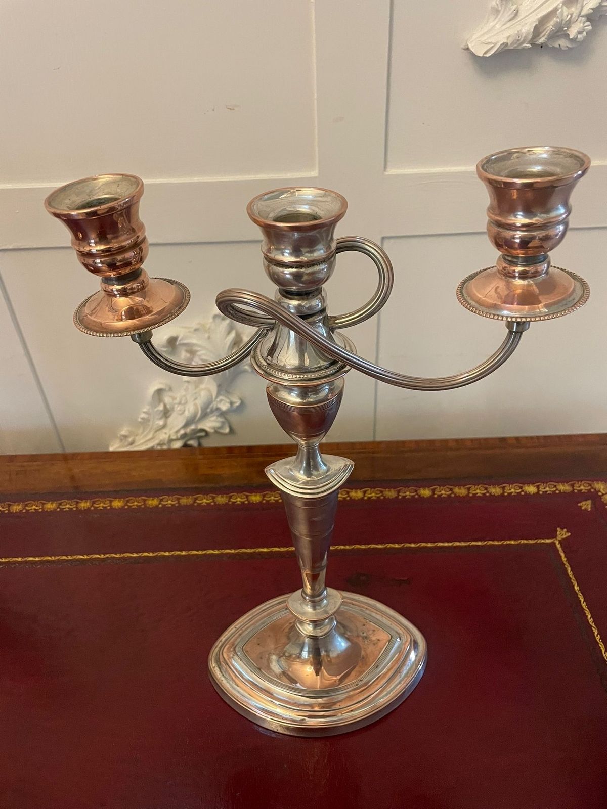 Pair Of Antique 19th Century Quality Sheffield Plated Candelabras photo furniture