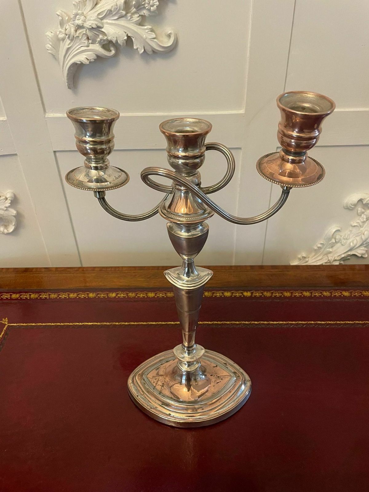 Pair Of Antique 19th Century Quality Sheffield Plated Candelabras photo buy
