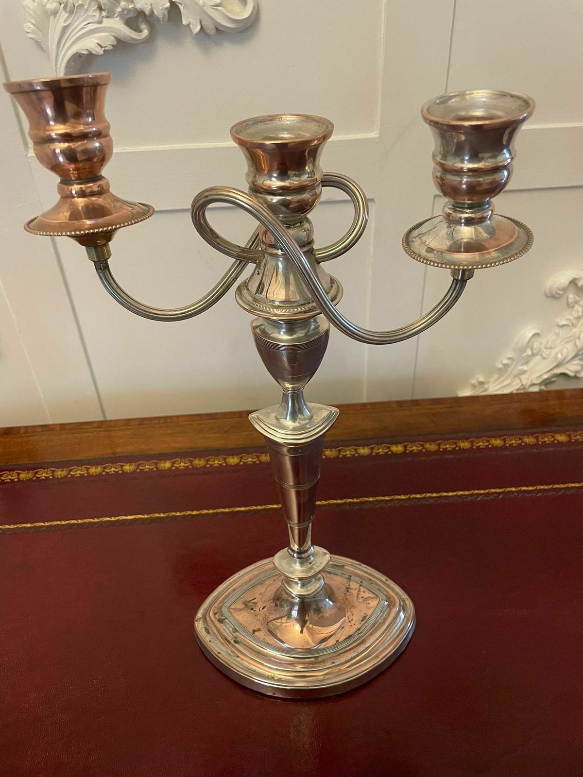Pair Of Antique 19th Century Quality Sheffield Plated Candelabras photo vintage
