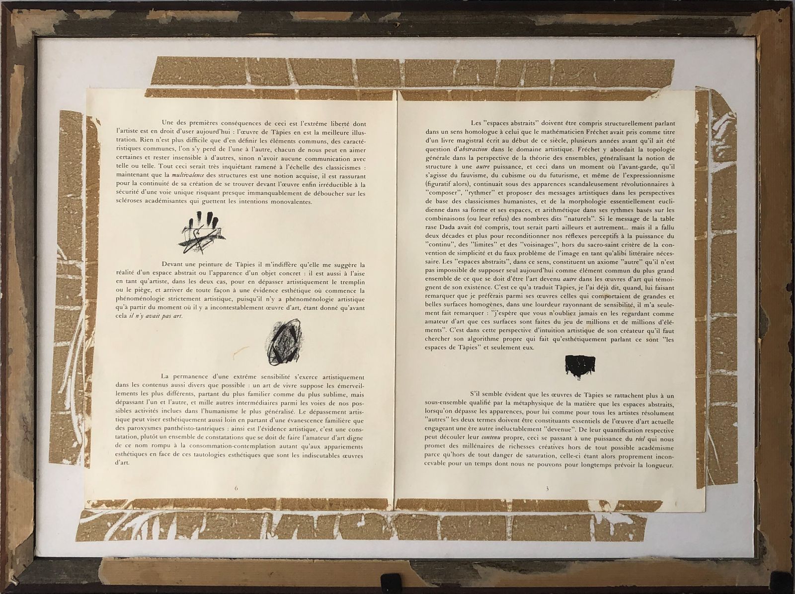 Antoni Tàpies – Lithografie Uit Derrière Le Miroir N 168 (1967) photo vintage