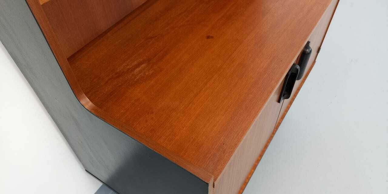 932.0 Scandinavian Bookcase In Teak And Black Wood photo