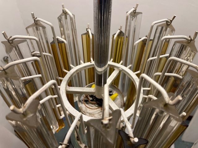 Murano Glass Trilobi Chandelier By Venini 1970’s photo Lighting