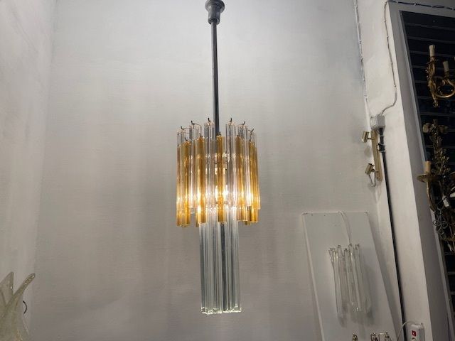 Murano Glass Trilobi Chandelier By Venini 1970’s photo 1650.0
