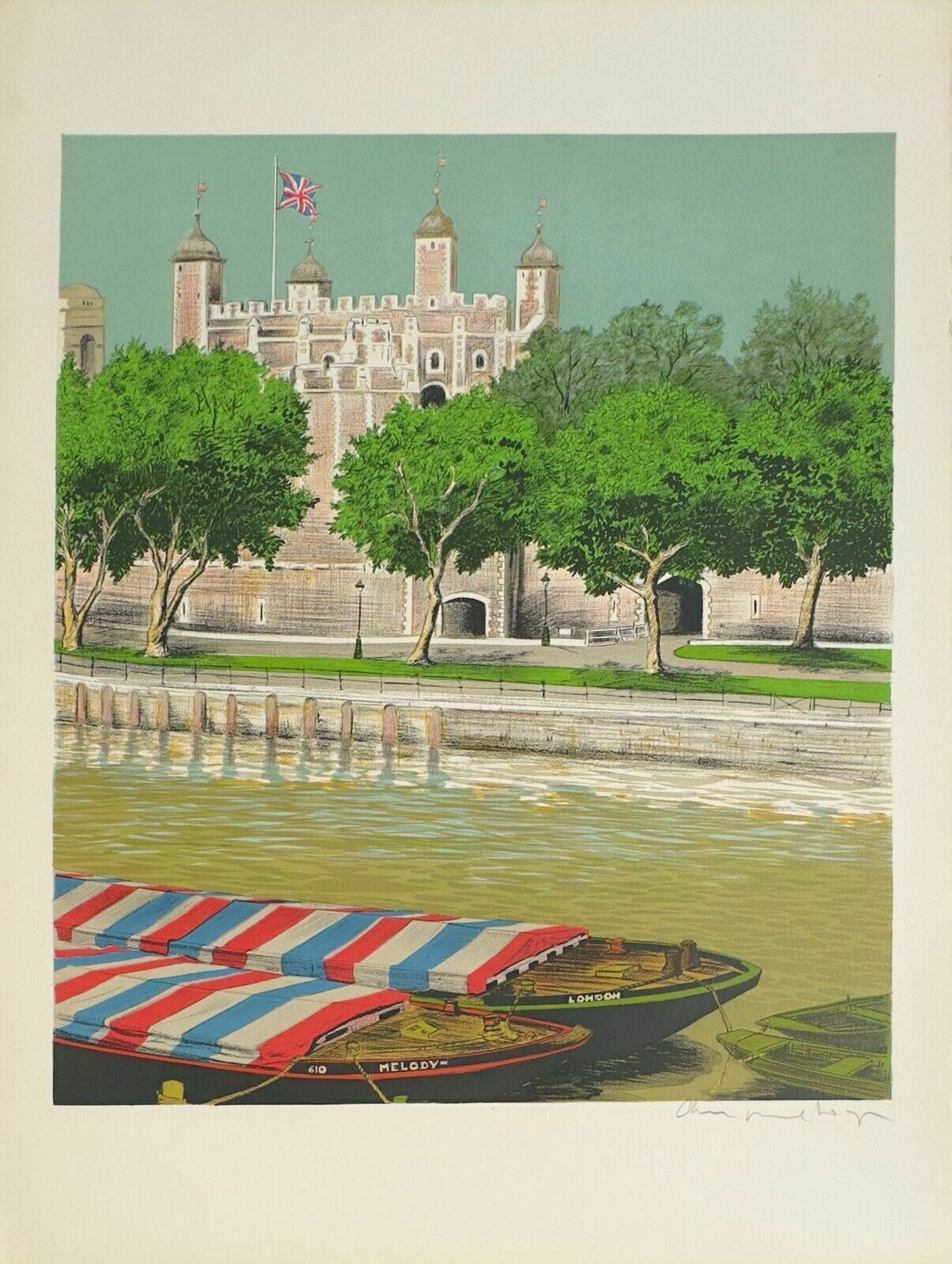 Denis Paul Noyer   Signed Lithograph Signed Lithograph 1975 Rome Roma