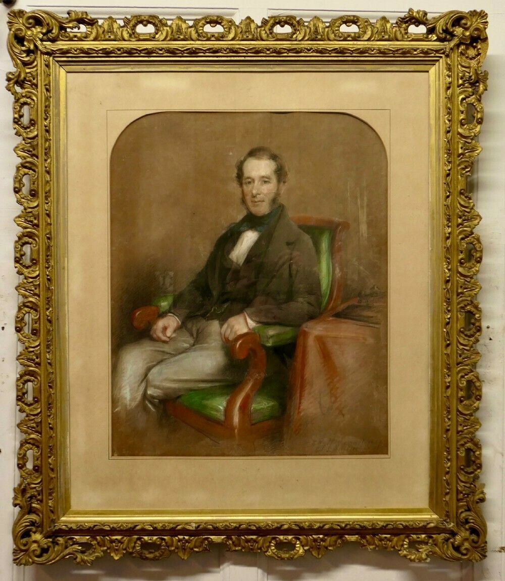 Portrait Of A Gentleman In Pastel And Charcoal By Thomas Price Downes