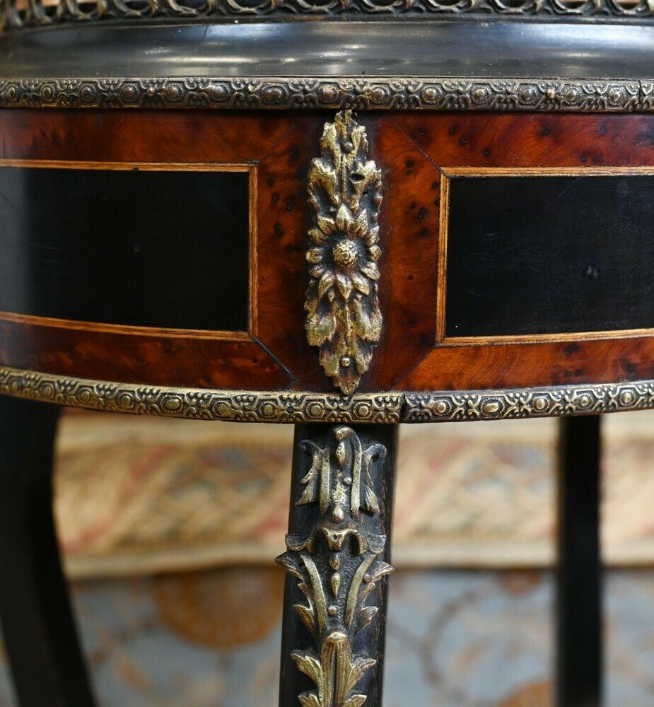 Antique French Planter Side Table Aboyna Inlay Jardiniere photo furniture