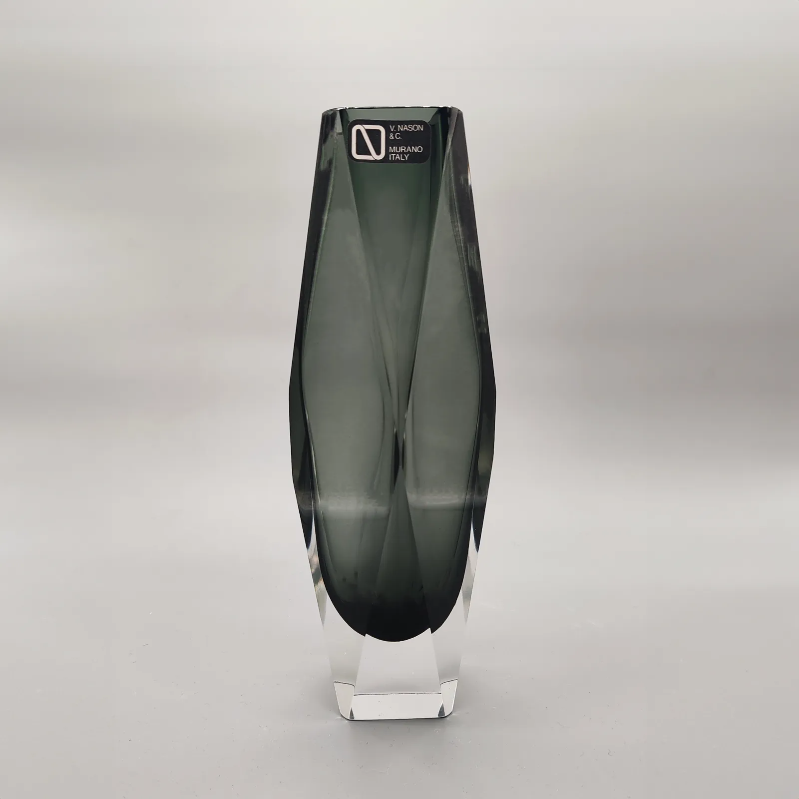 Vintage Multifaceted Vase In Murano Glass By Nason   1960s